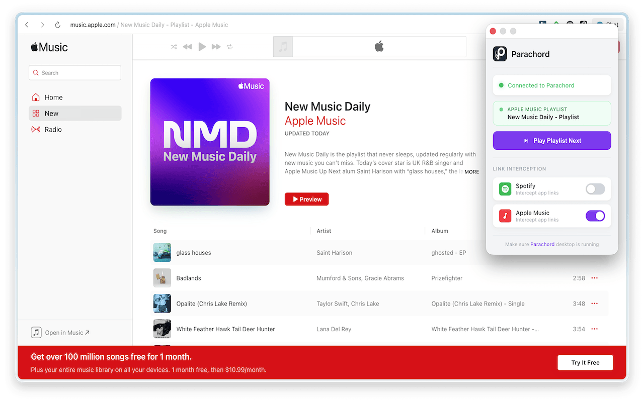 Parachord Browser Extension